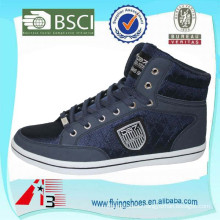 new design rubber sole men high top skateboard shoes